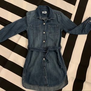 Denim button/belt dress